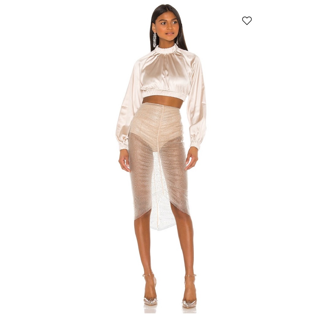 REVE RICHE Revolve Sheer Crystal Embellished Aytash Skirt - Picture 6 of 12